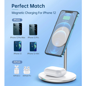 Choetech T581-F MagSafe / Qi 2in1 wireless charger + USB-C cable - white