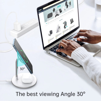 Choetech T581-F MagSafe / Qi 2in1 wireless charger + USB-C cable - white