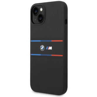 BMW M Silicone Tricolor Lines case for iPhone 15 / 14 / 13 - black