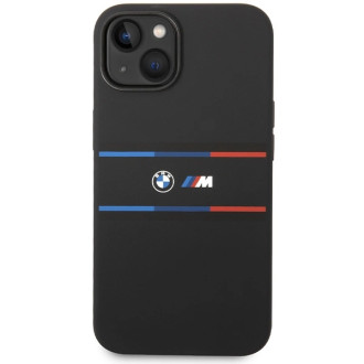 BMW M Silicone Tricolor Lines case for iPhone 15 / 14 / 13 - black