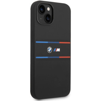 BMW M Silicone Tricolor Lines case for iPhone 15 / 14 / 13 - black
