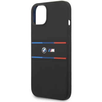 BMW M Silicone Tricolor Lines case for iPhone 15 / 14 / 13 - black