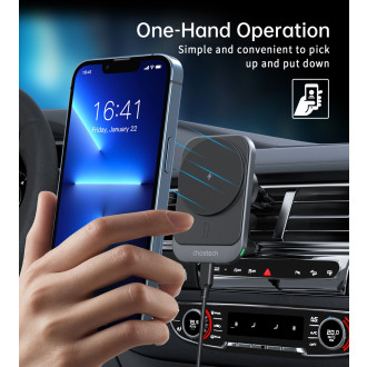 Choetech T206-F car holder with inductive charger up to 15W - black