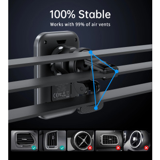 Choetech T206-F car holder with inductive charger up to 15W - black
