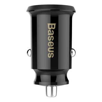 Baseus Grain Car Charger mini nabíječka do auta 2x USB 3.1A černá (CCALL-ML01)
