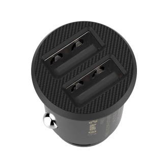 Baseus Grain Car Charger mini nabíječka do auta 2x USB 3.1A černá (CCALL-ML01)