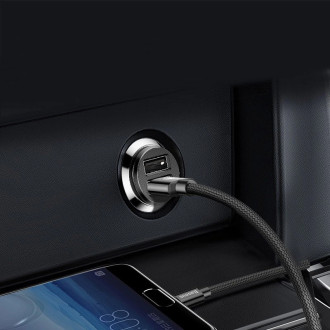 Baseus Grain Car Charger mini nabíječka do auta 2x USB 3.1A černá (CCALL-ML01)
