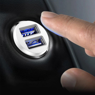 Baseus Grain Car Charger mini nabíječka do auta 2x USB 3.1A černá (CCALL-ML01)