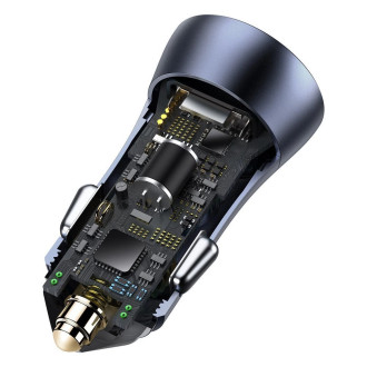 Rychlá nabíječka do auta Baseus Golden Contactor Pro USB Type C / USB 40 W Power Delivery 3.0 Quick Charge 4 + SCP FCP AFC šedá (CCJD-0G)