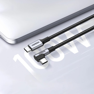 Ugreen US334 USB-C / USB-C 90º 480Mb/s 2m úhlový kabel – černý