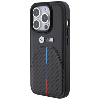 BMW Stamped Tricolor Stripe iPhone 15 Pro Max Case - Black
