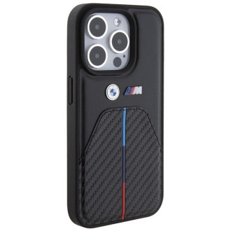 BMW Stamped Tricolor Stripe iPhone 15 Pro Max Case - Black