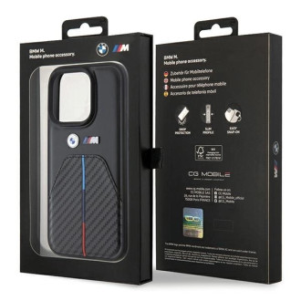 BMW Stamped Tricolor Stripe iPhone 15 Pro Max Case - Black