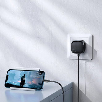 Small Fast USB Type C PD Charger 20W UK Plug Black (L-P210)