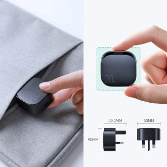 Small Fast USB Type C PD Charger 20W UK Plug Black (L-P210)