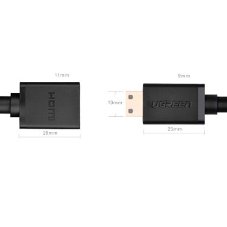 Ugreen adapter cable HDMI (female) - mini HDMI (male) 4K 60 Hz Ethernet HEC ARC audio 32 channels 22 cm black (20137)