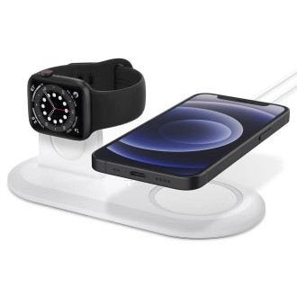 Spigen Magfit Duo Inductive Charger for Apple MagSafe / Apple Watch - White