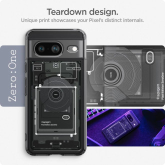 Spigen Ultra Hybrid Case for Google Pixel 8 - Dark Gray (Zero One Pattern)