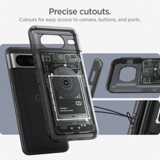 Spigen Ultra Hybrid Case for Google Pixel 8 - Dark Gray (Zero One Pattern)