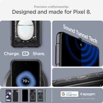 Spigen Ultra Hybrid Case for Google Pixel 8 - Dark Gray (Zero One Pattern)