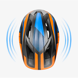 Rockbros TT-32SOBL-M children&#39;s bicycle helmet with removable chinbar, size M - black and orange