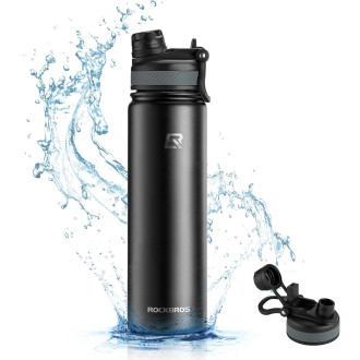 Rockbros 35210029002 bicycle thermal bottle for drinks 620 ml - black