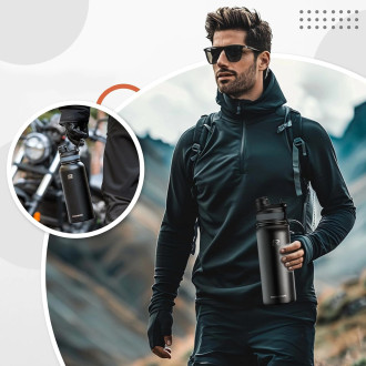 Rockbros 35210029002 bicycle thermal bottle for drinks 620 ml - black