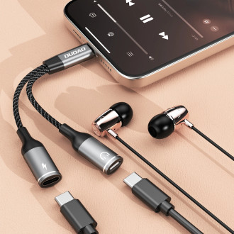 Dudao L13C+ 2in1 USB-C Adapter - Gray