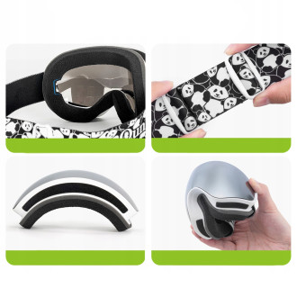Qunature Panda Ski Goggles for Adults - Black/White