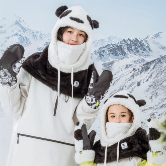 Qunature Panda Ski Balaclava for Kids/Adults Size M - Black/White