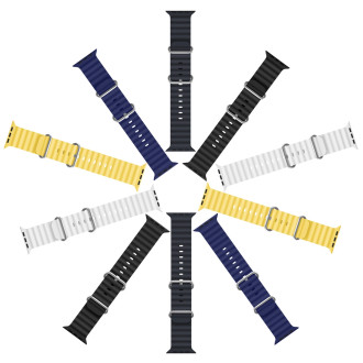 Dux Ducis Strap Watch Strap 9 / 8 / 7 / 6 / 5 / 4 / 3 / 2 / SE (45 / 44 / 42mm) Silicone Band Bracelet Gray (OceanWave Version)
