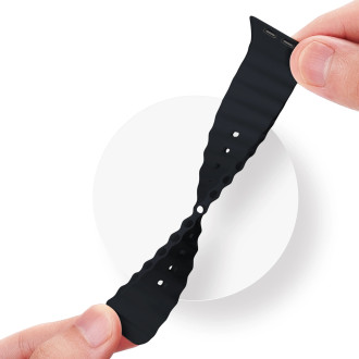 Dux Ducis Strap Watch Strap 9 / 8 / 7 / 6 / 5 / 4 / 3 / 2 / SE (45 / 44 / 42mm) Silicone Band Bracelet Gray (OceanWave Version)