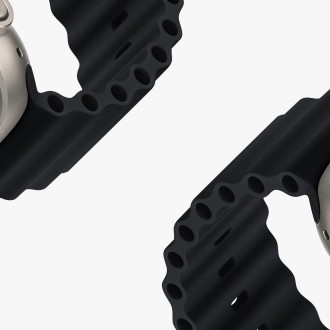 Dux Ducis Strap Watch Strap 9 / 8 / 7 / 6 / 5 / 4 / 3 / 2 / SE (45 / 44 / 42mm) Silicone Band Bracelet Gray (OceanWave Version)