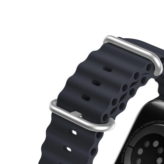 Dux Ducis Strap Watch Strap 9 / 8 / 7 / 6 / 5 / 4 / 3 / 2 / SE (45 / 44 / 42mm) Silicone Band Bracelet Gray (OceanWave Version)