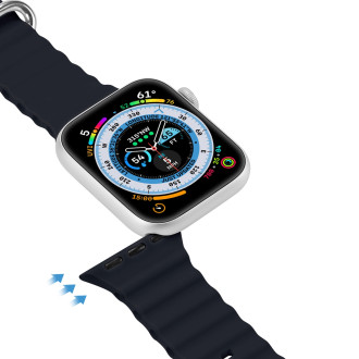 Dux Ducis Strap Watch Strap 9 / 8 / 7 / 6 / 5 / 4 / 3 / 2 / SE (45 / 44 / 42mm) Silicone Band Bracelet Gray (OceanWave Version)