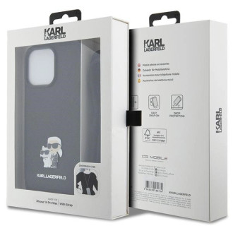 Karl Lagerfeld KLHCP14XSAKCPSK case for iPhone 14 Pro Max 6.7" hardcase - black Crossbody Saffiano Metal Pin Karl&Choupette
