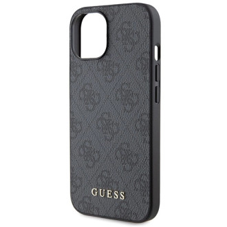 Guess 4G Metal Gold Logo case for iPhone 15 - gray