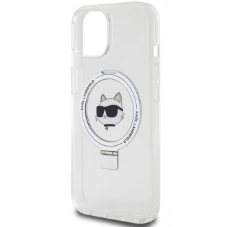 Karl Lagerfeld KLHMP15SHMRSCHH iPhone 15 6.1&quot; white/white hardcase Ring Stand Choupette Head MagSafe