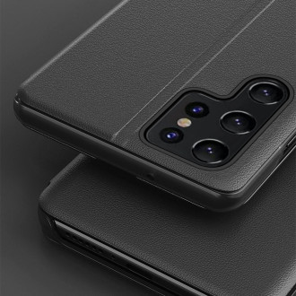 Eco Leather View Case for Samsung S24 Ultra with flap - black