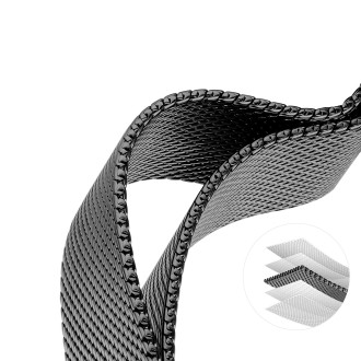 Dux Ducis Strap Milanese Pro for Apple Watch 42/44/45/49 mm - Black