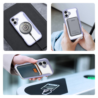 Dux Ducis Skin X Pro iPhone 16 Case with MagSafe and Flip Cover - Purple