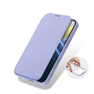 Dux Ducis Skin X Pro iPhone 16 Case with MagSafe and Flip Cover - Purple