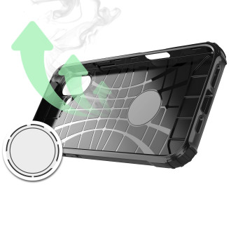 Hybrid Armor iPhone 16 Plus Case - Black