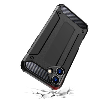 Hybrid Armor iPhone 16 Plus Case - Black