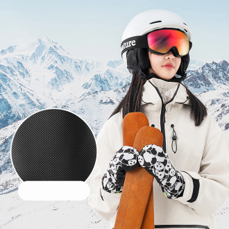 Qunature Panda Heat Transfer Ski Gloves Kids Size S - Black/White