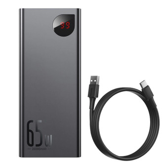 Baseus Adaman powerbank 2x USB / 1x USB Type C / 1x micro USB 20000mAh 65W Quick Charge 3.0 Power Delivery black (PPIMDA-D01)