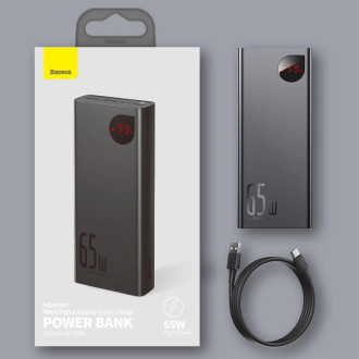 Baseus Adaman powerbank 2x USB / 1x USB Type C / 1x micro USB 20000mAh 65W Quick Charge 3.0 Power Delivery black (PPIMDA-D01)