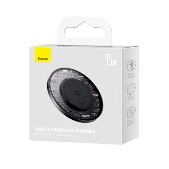 Baseus BS-W530 15W indukční nabíječka + USB C kabel - USB C 24W 1m - černá