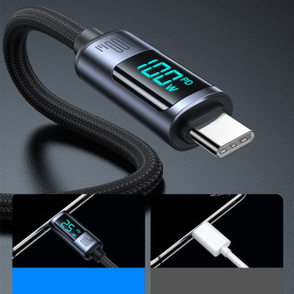 Joyroom Prism Series A16 USB-C / USB-C 100W 1.2m Cable with LED Display - Black