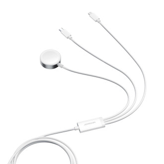 Joyroom S-IW008 3-in-1 cable magnetic charger USB-A - Lightning/USB-C 1.2m - white